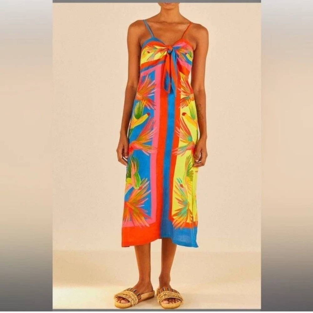 FARM Rio Colorful Tropical Midi Dress
